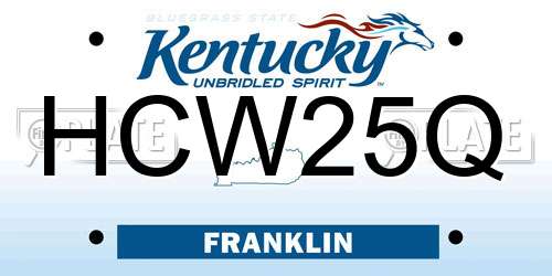 HCW25Q Kentucky License Plate