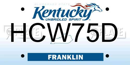 HCW75D Kentucky License Plate