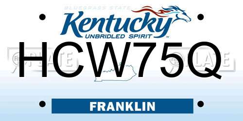 HCW75Q Kentucky License Plate