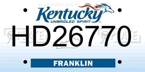 HD26770 Kentucky License Plate