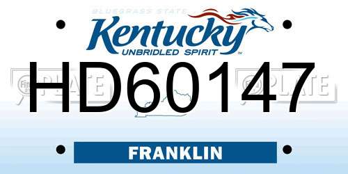 HD60147 Kentucky License Plate