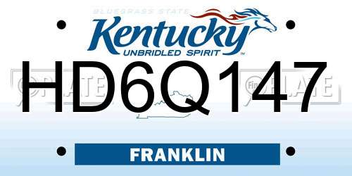 HD6Q147 Kentucky License Plate