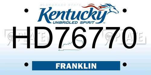 HD76770 Kentucky License Plate