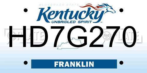 HD7G270 Kentucky License Plate