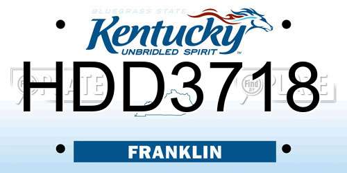 HDD3718 Kentucky License Plate