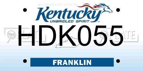 HDK055 Kentucky License Plate