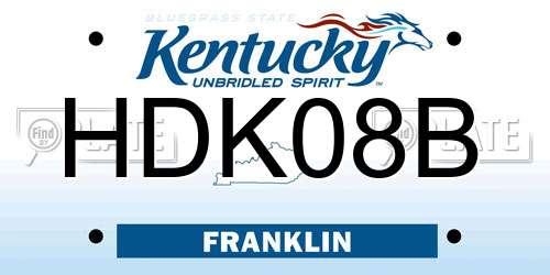 HDK08B Kentucky License Plate