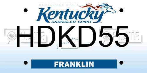 HDKD55 Kentucky License Plate