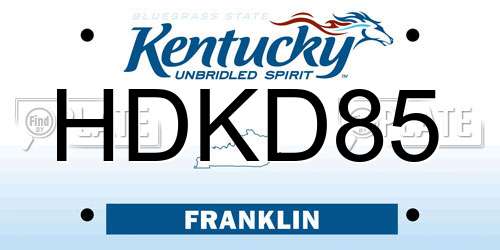 HDKD85 Kentucky License Plate