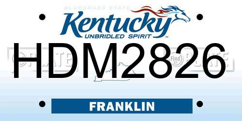 HDM2826 Kentucky License Plate