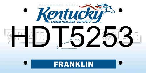 HDT5253 Kentucky License Plate