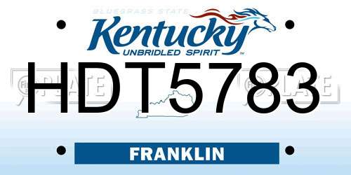 HDT5783 Kentucky License Plate