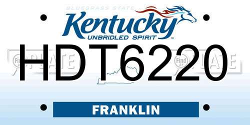 HDT6220 Kentucky License Plate