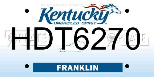 HDT6270 Kentucky License Plate