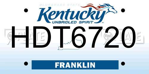 HDT6720 Kentucky License Plate