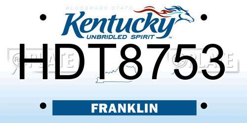 HDT8753 Kentucky License Plate