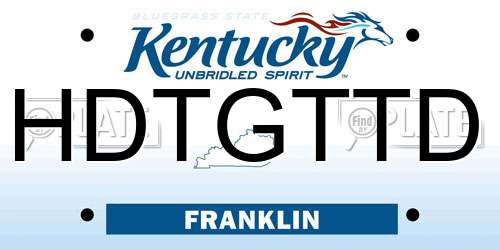 HDTGTTD Kentucky License Plate