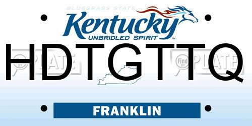 HDTGTTQ Kentucky License Plate