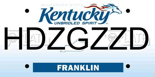 HDZGZZD Kentucky License Plate