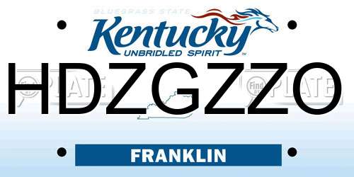 HDZGZZO Kentucky License Plate