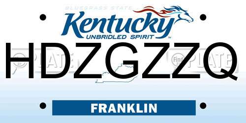 HDZGZZQ Kentucky License Plate