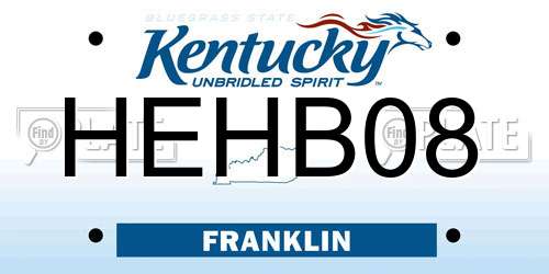 HEHB08 Kentucky License Plate