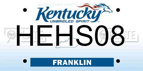 HEHS08 Kentucky License Plate