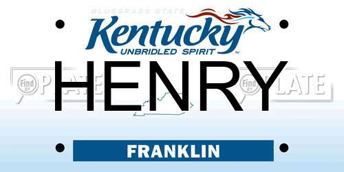 HENRY Kentucky License Plate