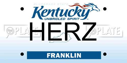 HERZ Kentucky License Plate