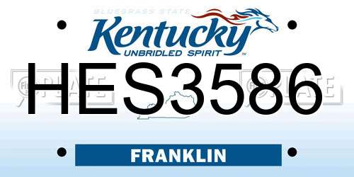 HES3586 Kentucky License Plate