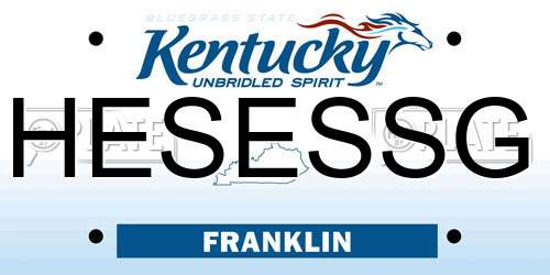 HESESSG Kentucky License Plate