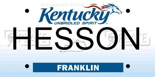 HESSON Kentucky License Plate