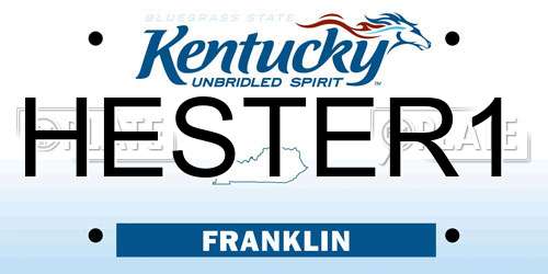 HESTER1 Kentucky License Plate