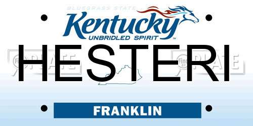 HESTERI Kentucky License Plate