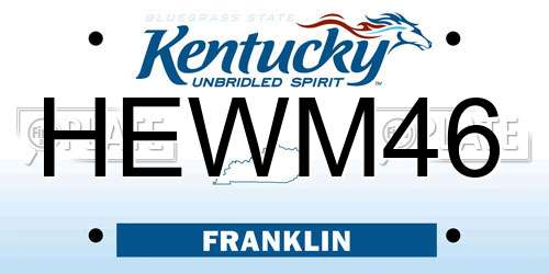 HEWM46 Kentucky License Plate