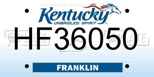 HF36050 Kentucky License Plate