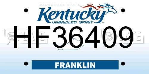 HF36409 Kentucky License Plate