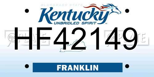 HF42149 Kentucky License Plate