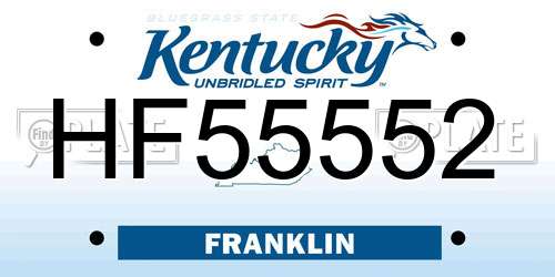 HF55552 Kentucky License Plate