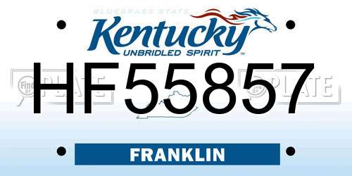 HF55857 Kentucky License Plate