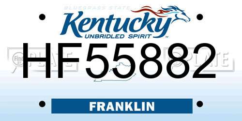 HF55882 Kentucky License Plate