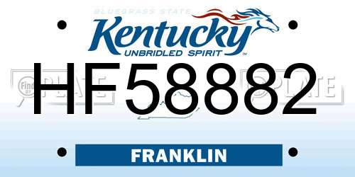 HF58882 Kentucky License Plate