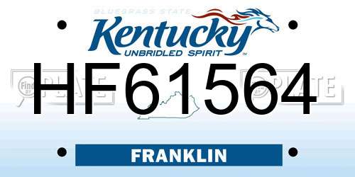 HF61564 Kentucky License Plate