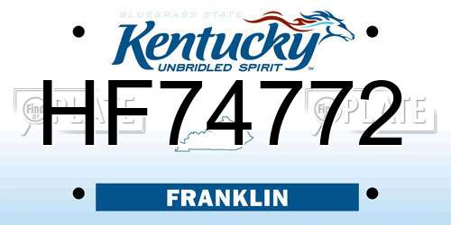 HF74772 Kentucky License Plate