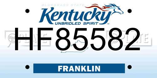 HF85582 Kentucky License Plate
