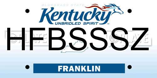 HFBSSSZ Kentucky License Plate