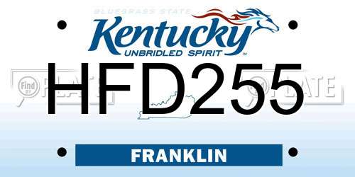 HFD255 Kentucky License Plate