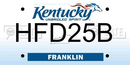 HFD25B Kentucky License Plate