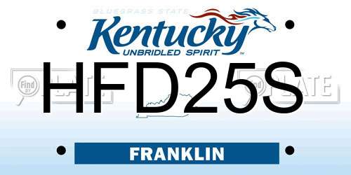 HFD25S Kentucky License Plate