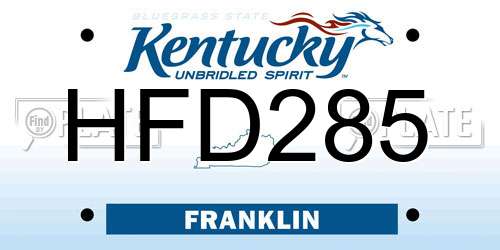 HFD285 Kentucky License Plate